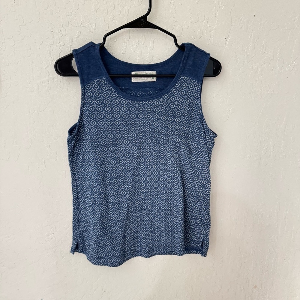 Aventura Blue Multi Pattern M Tank Top Side Slits